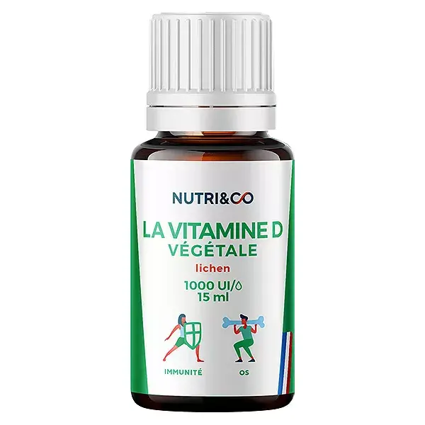 Nutri&Co Vitamine D3 Végétale Santé des Os et Immunité 15ml