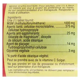 Solgar MSM 1000mg 60 comprimés