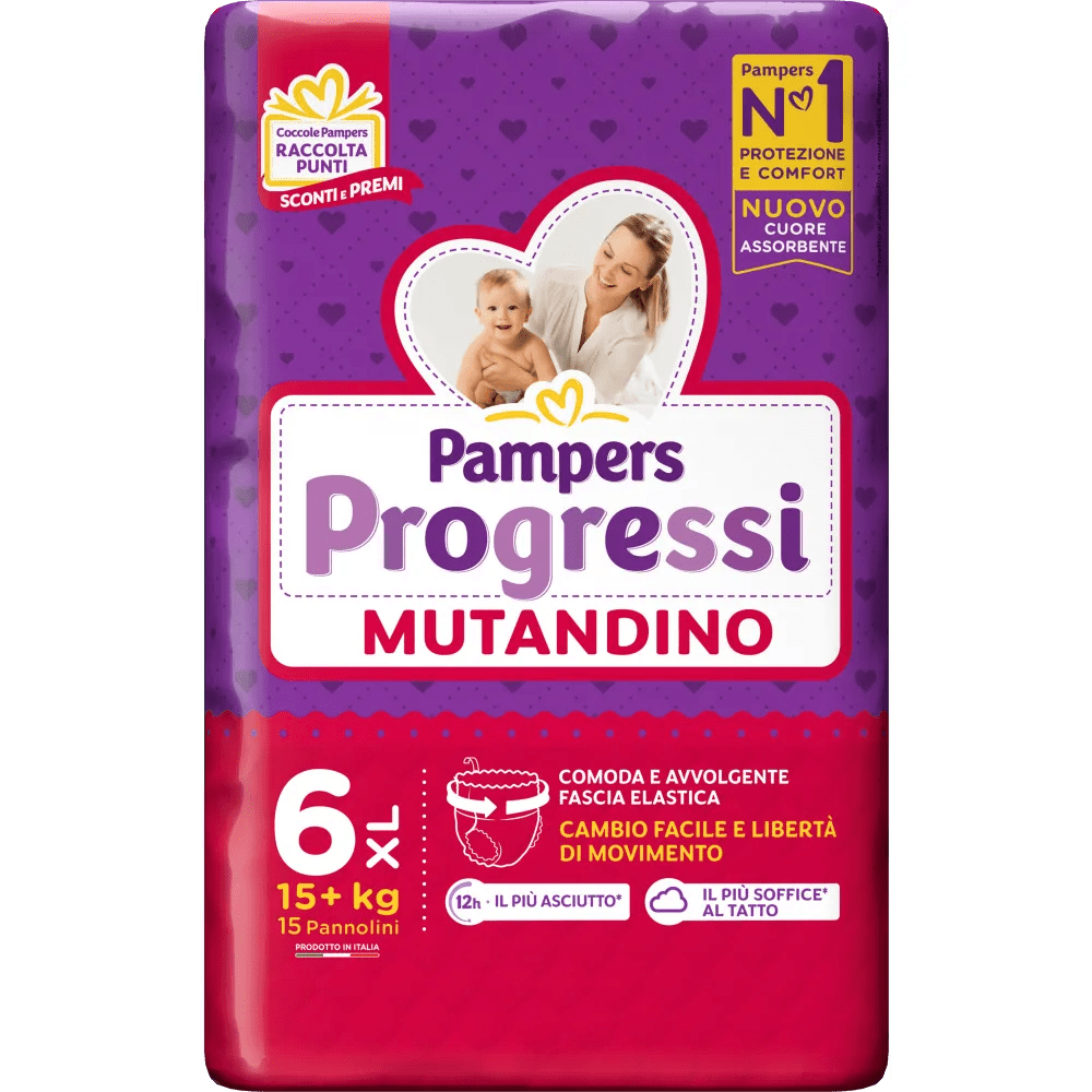 Pampers Progressi Mutandino Taglia Xl 15 Pannolini