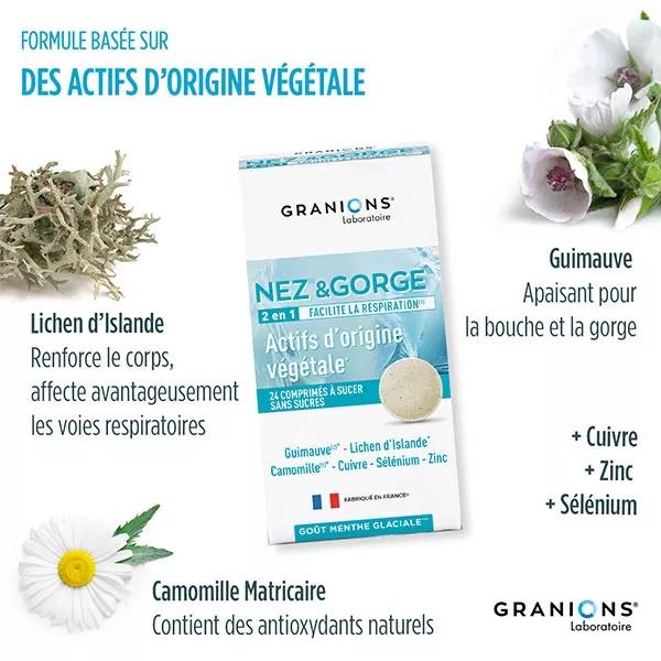 Granions Nez&Gorge Confort Respiratorio Sabor Menta 24 comprimidos para chupar