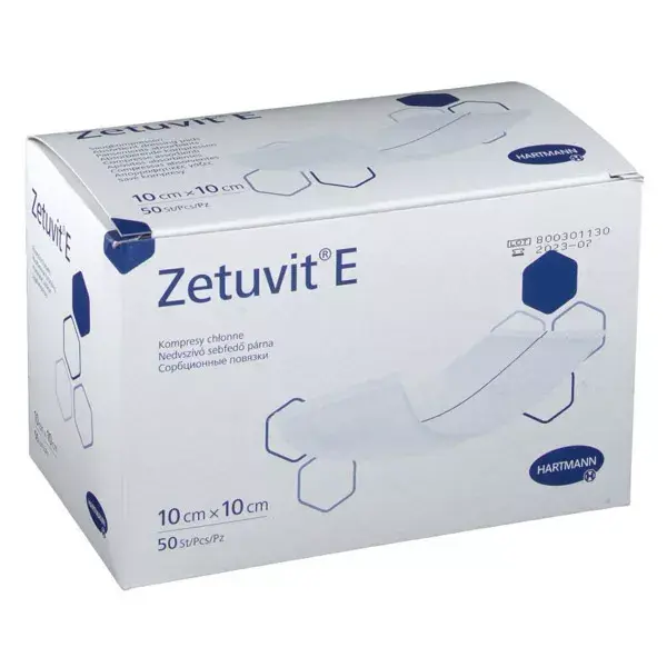 Hartmann Zetuvit-E Non-Sterile American Absorbent Dressing with Hydrophobic Back 10 x 10cm 50 pcs