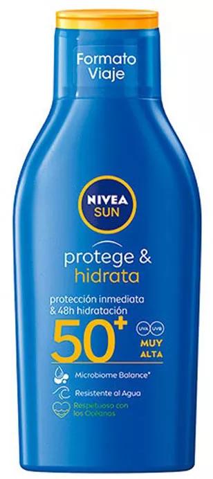 Nivea Sun Protege & Hidrata Loção Solar Tamanho Viagem SPF50+ 100 ml