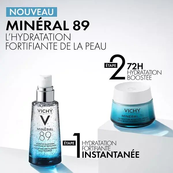 Vichy Minéral 89 Crème Boost d'Hydratation 72h Peaux Sèches 50ml