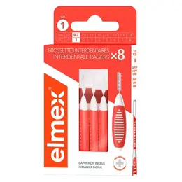 Elmex - Brossettes interdentaires Taille 1 - 0,7mm - Pack de 8 brossettes