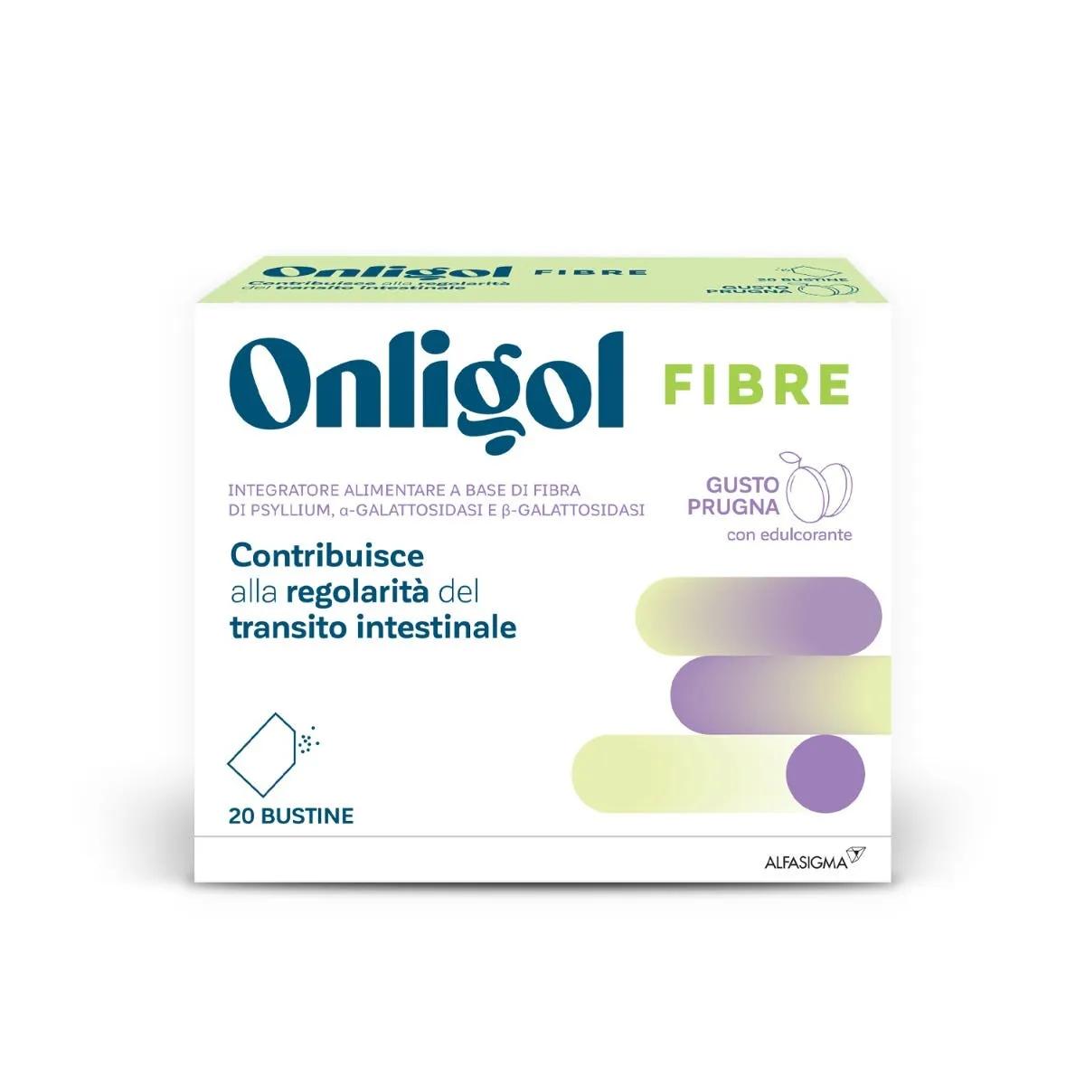 Onligol Fibre Integratore Regolarità Intestinale Gusto Prugna 20 Bustine