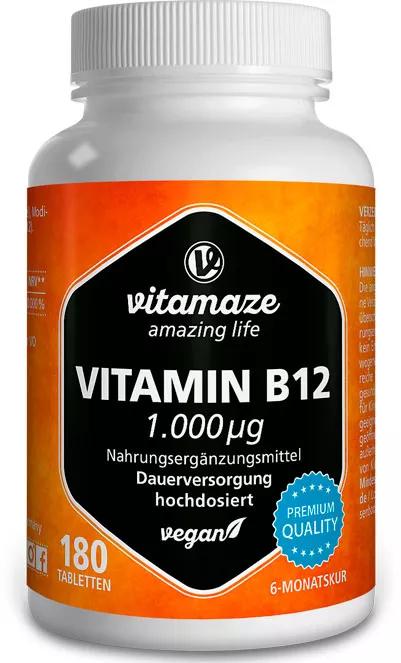 Vitamaze Vitamina B12 1000 µg 180 Comprimidos Veganos