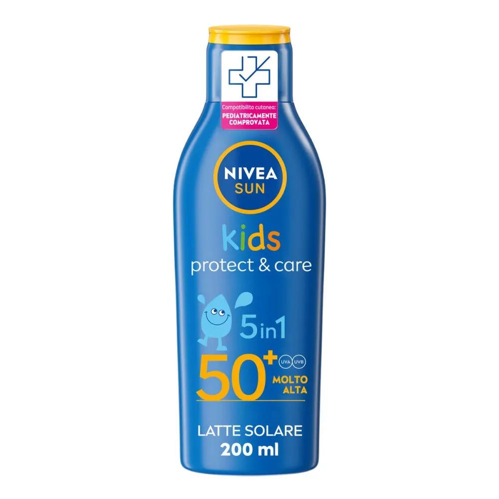 Nivea Sun Latte Solare Kids Protect&Care SPF50+ Crema Per Bambini Waterproof 200 ml