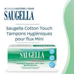 Saugella Cotton Touch Tampons Hygiéniques sans Applicateur Flux Légers - Pack 16
