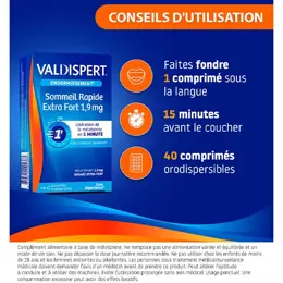 VALDISPERT Sommeil Rapide Extra Fort 1.9mg Mélatonine Lot de 2 x 40 comprimés