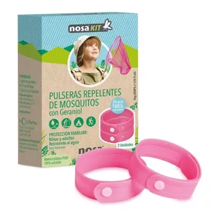 Nosa Pulsera Repelente Mosquitos Color Rosa 2 Uds