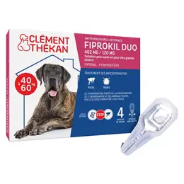 Clement Thekan Anti-Puces Anti-Tiques Chien 40-60kg 4 Pipettes