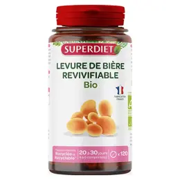 Superdiet Levure de Bière Revivifiable Bio 120 comprimés