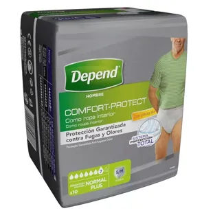 Depend Extra-discreet Adult Diaper Normal S/M Men 10 units
