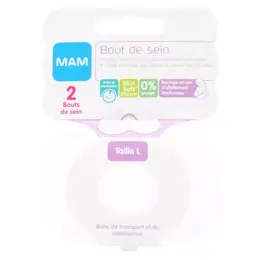 MAM Allaitement Bout de Sein Silicone Taille L Lot de 2 + Boîte de Stérilisation