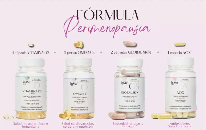 inMe LAB Perimenopause Formula VIT D3 + Omega 3 + Global Skin + Aox