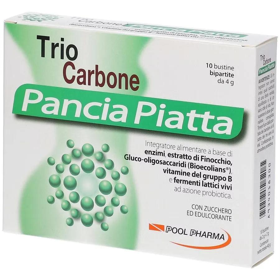 Trio Carbone Pancia Piatta Integratore Contro Gonfiore Addominale 10 Bustine