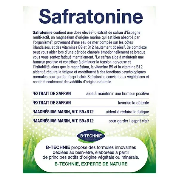 B-Technie Safratonin Saffron 30mg 30 capsules