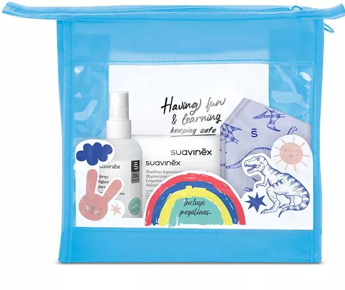 Trousse de toilette désinfectant bleue pour enfants Suavinex