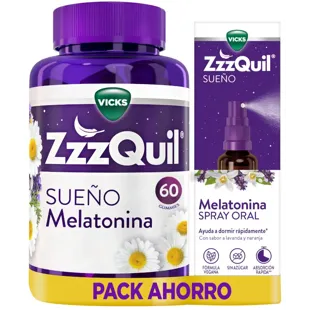 ZzzQuil Sleep Melatonin 1mg Sleep 60 Gummies + Spray 30 ml