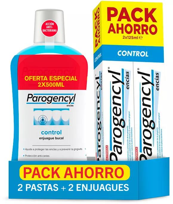 Parogencyl Control Mundspülung 2x500 ml + Gum Control Zahnpasta 2x125 ml SPARPAKET