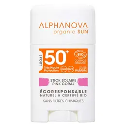 Alphanova Sun Stick Solaire Visage Rose SPF50+ Bio 10g