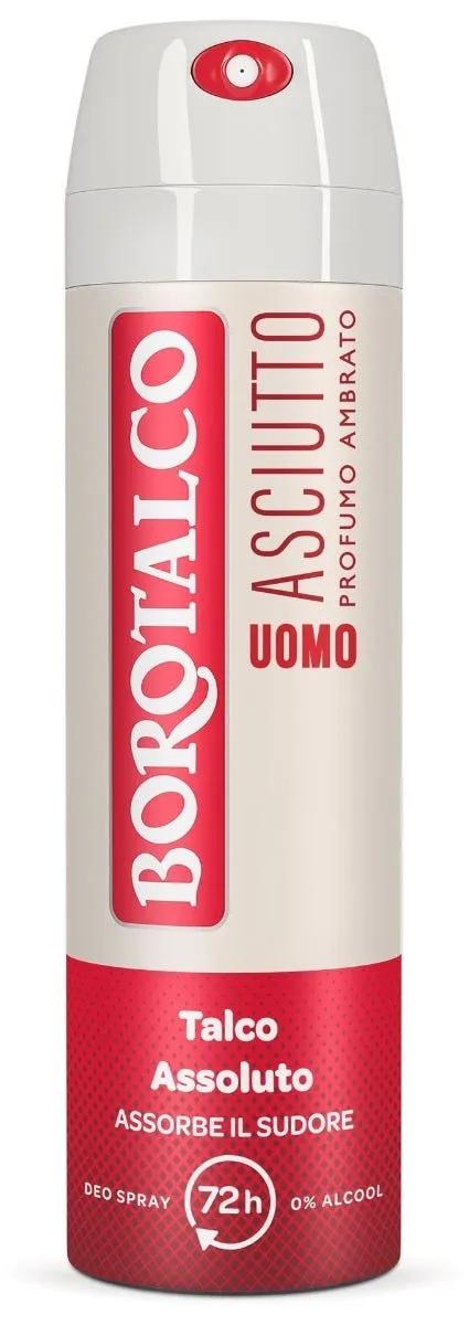 Borotalco Deodorante Uomo Spray Asciutto Ambrato 72h efficacia 150 ml