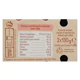 Babybio Fruits Pot Pomme Fraise +6m Bio 2 x 130g