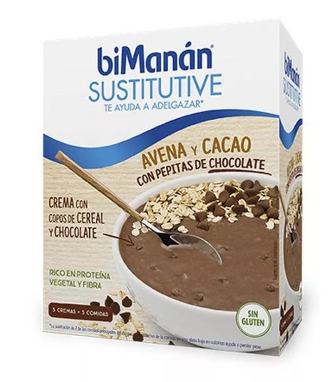BiManán Crema con Copos de Cereal y Chocolate 5 Sobres