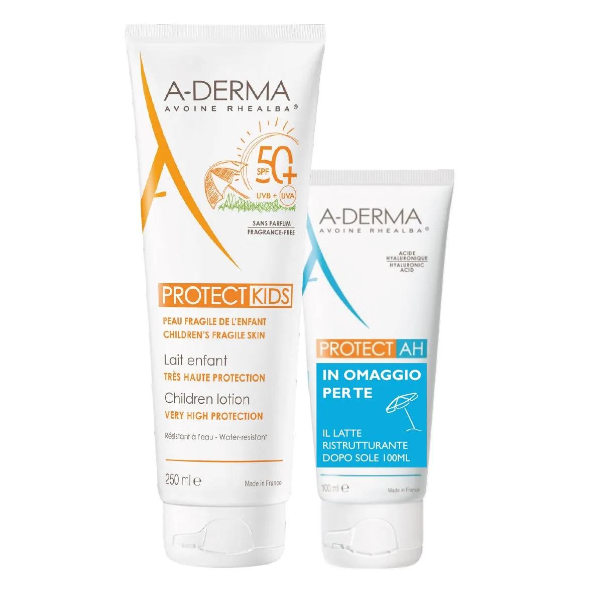 A-derma Protect Kids Latte Protezione Solare Bimbi SPF 50+ 250ml + Doposole OMAGGIO