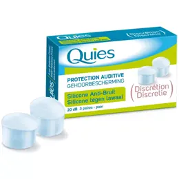 Quies Protection Auditive Silicone Anti-Bruit Discrétion 3 paires