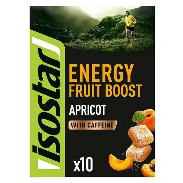 Isostar Fruit Paste Energy Fruit Boost Albaricoque Rica en Hidratos de Carbono y Cafeína 10 Cuadrados
