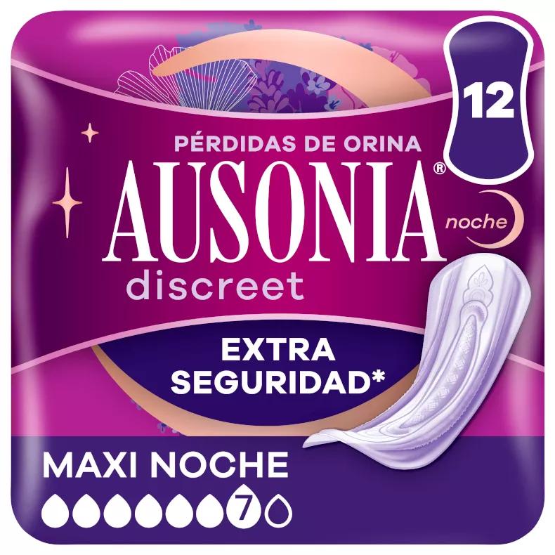 Ausonia Discreet Maxi Night Urine Loss Compressen voor dames, 12 eenheden