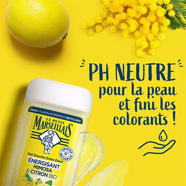 Le Petit Marseillais Gel Douche Extra Doux Énergisant Mimosa & Citron BIO 250 ml