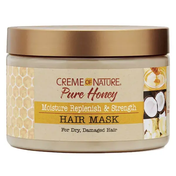 Creme of nature, Pure Honey, Masque hydratant, cheveux abîmés, 326g