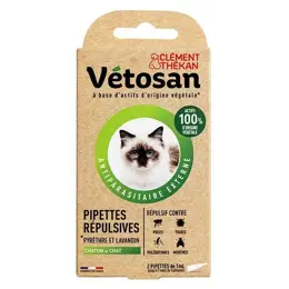 Clement Thekan Vetosan Anti-Puces Anti-Tiques Chat et Chaton 2 pipettes