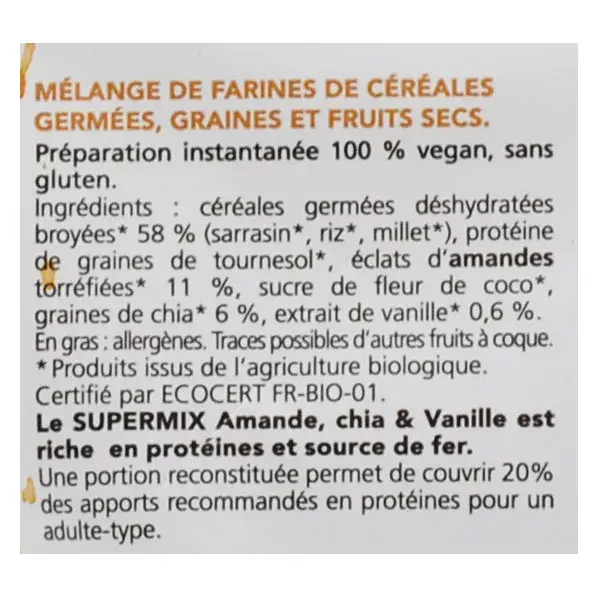 Germline Supermix Petit-Déjeuner Amande Chia Vanille Bio 350g