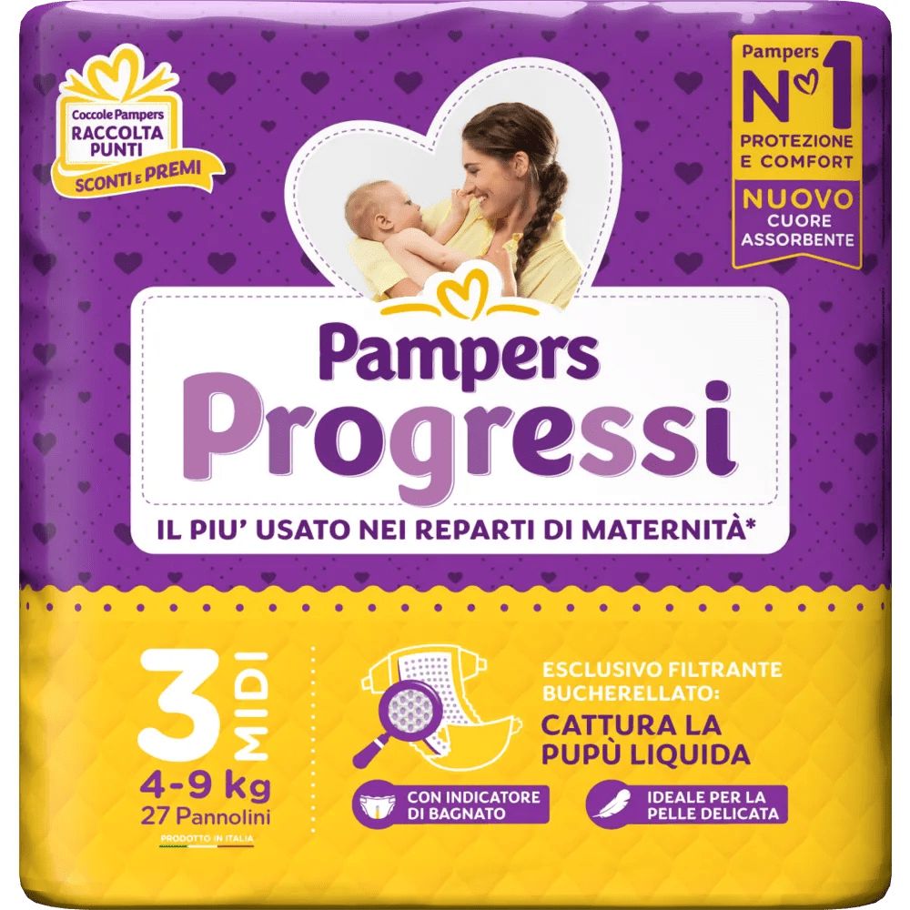 Pampers Progressi 3 Midi 27 Pannolini