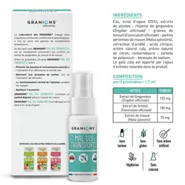 GRANIONS - Spray Mal des Transports Enfant et Adulte - Contre Nausées - 20 mL