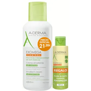 A-Derma Exomega Crème Contrôle 400 ml + Huile de Douche 100 ml