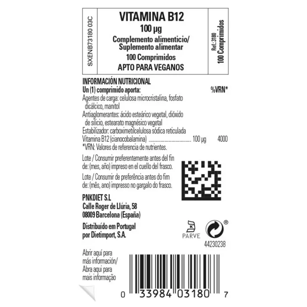 Solgar Vitamine B12 100 mcg (Cyanocobalamine) 100 c