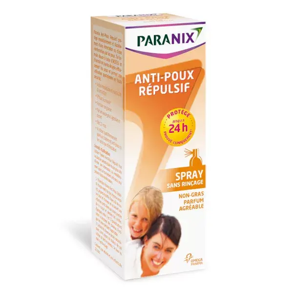 Paranix Spray Sans Rinçage Répulsif Anti-Poux Protection 24h 100ml