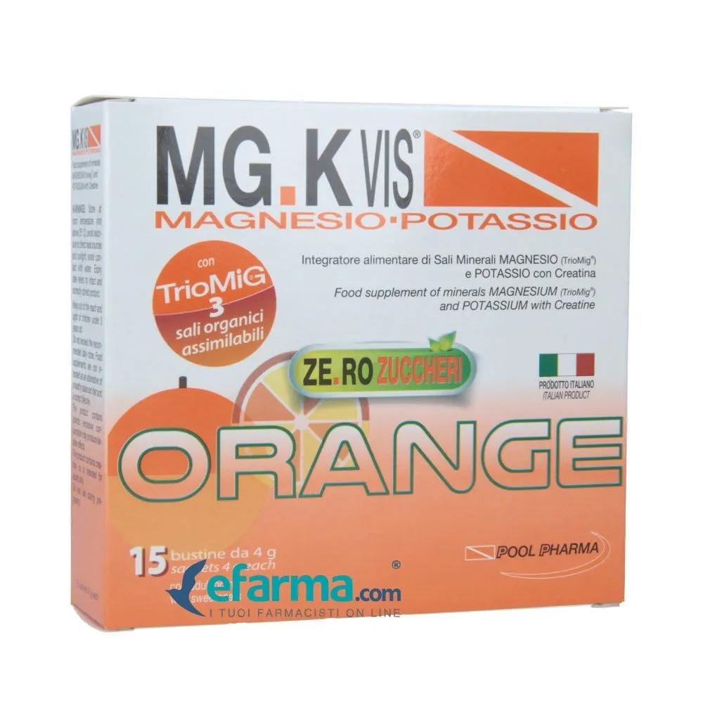 MG.K Vis Magnesio Potassio Arancia Zero Zuccheri Integratore Sali Minerali 15 Bustine