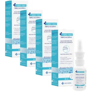 Naso Faes Triple Action+ Seawater Hyaluronic Acid 4x30 ml