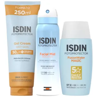 Isdin Fusion Water Magic SPF50 50 ml + Cream Gel SPF50 250 ml + Facial Mist SPF50 100 ml