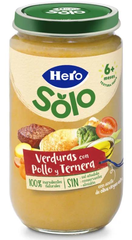 Hero Solo Vasetti di Verdure con Pollo e Manzo +6m 235 gr
