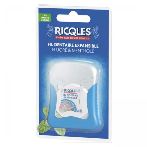 Ricqles Seda Dental Expandible Fluorescente y Mentolada 40m