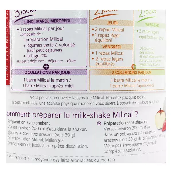 Milical Hyperprotéiné Milk-Shakes Emotion Vanille 18 repas