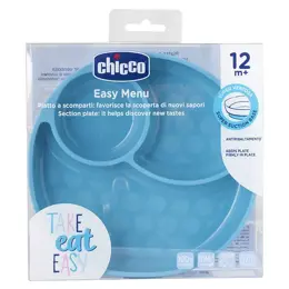 Chicco Repas Take Eat Easy Plat à Compartiments avec Ventouse +12m Bleu