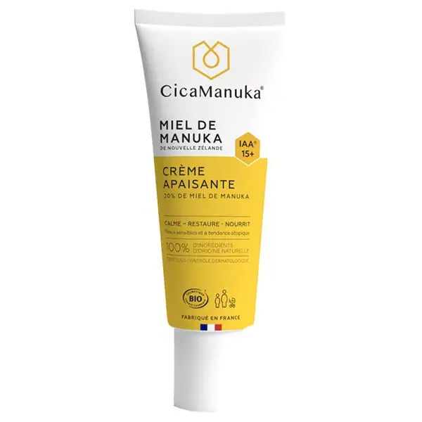 Cicamanuka Crème Apaisante au Miel de Manuka IAA15+ Bio 40ml