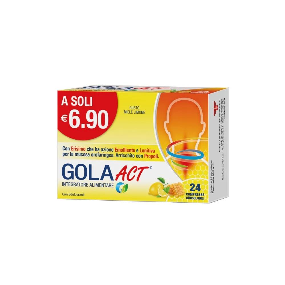 Gola Act Miele Limone Integratore per la Gola 24 Compresse Orosolubili